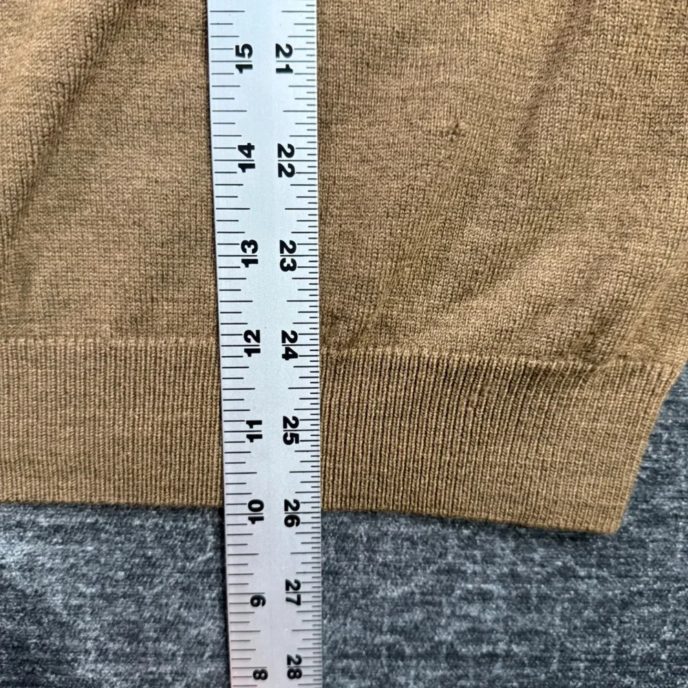 Brooks Brothers 346 Mens XL Merino Wool Blend Crewneck Sweater Tan Brown Classic